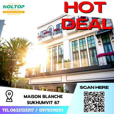 Houses for rent Bangkok University : #S4303 For Rent Maison Blanche Sukhumvit 67