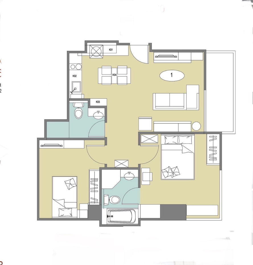 picture For Rent: The LightHouse Sathorn – Charoennakorn Corner Unit, 2 Bedrooms, Near ICONSIAM, 2 BTS Lines, Chao Phraya River View, 65 sq.m. - 10/10