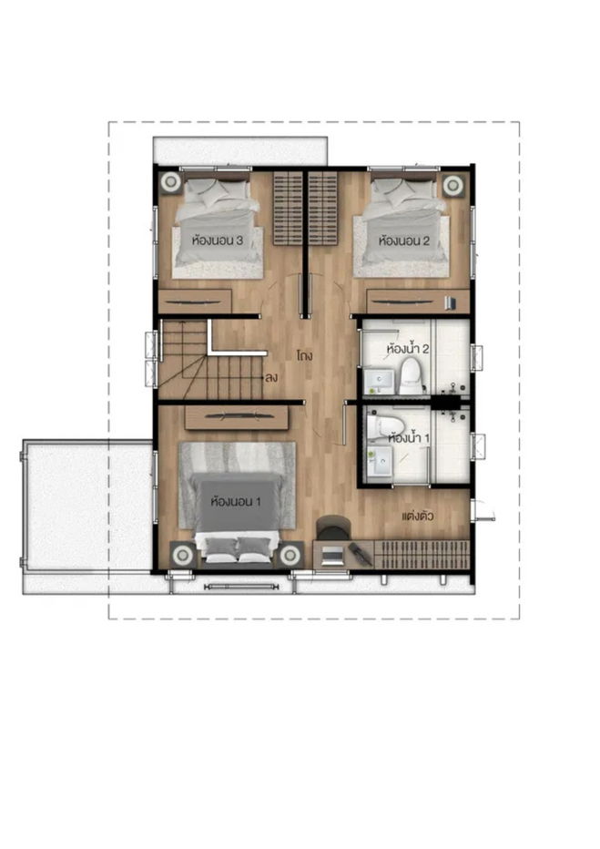รูป บ้านเดี่ยว 2 ชั้น 3ห้องนอน 3ห้องน้ำ สภาพดี พร้อมเฟอร์นิเจอร์ – หมู่บ้านอณาสิริ มะลิวัลย์ ขอนแก่น - รูปที่ 17/22