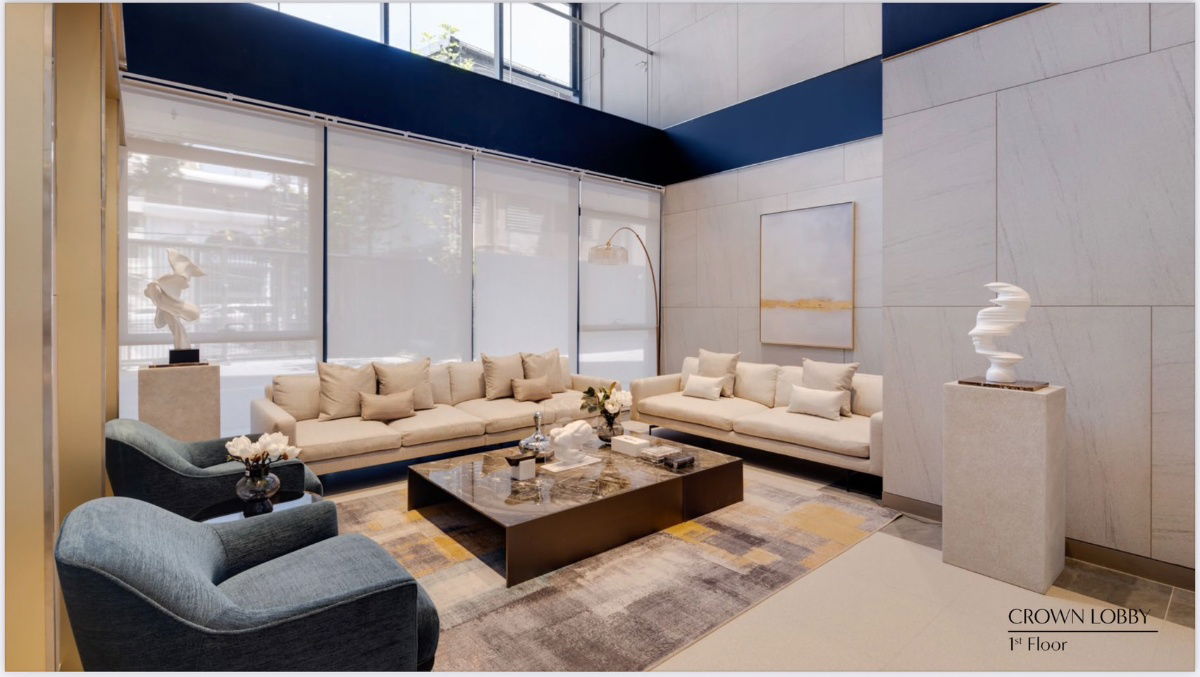 รูป THE CROWN Residences MRT ลุมพินี เพียง 300 ม._ห้องมุม 1 ห้องนอน 28 ตรม.เฟอร์นิเจอร์+เครื่องใช้ไฟฟ้าครบ - รูปที่ 15/15