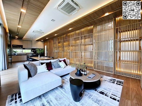 TA6802📲Line ID @556ryccg 🍵3+1 Bedroom 324 SqM with Fully furnished and Courtyard VIVE Rama9 near International schools, Golf courses