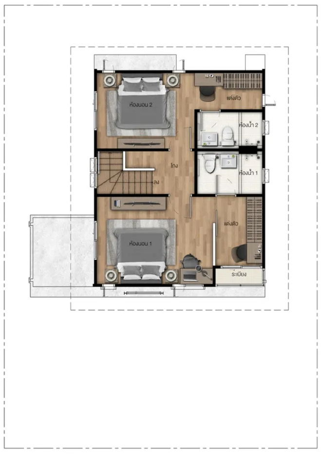 รูป บ้านเดี่ยว 2 ชั้น ตรงข้ามคลับเฮาส์ 3ห้องนอน 3ห้องน้ำ – หมู่บ้านอณาสิริ มะลิวัลย์ ขอนแก่น - รูปที่ 17/22