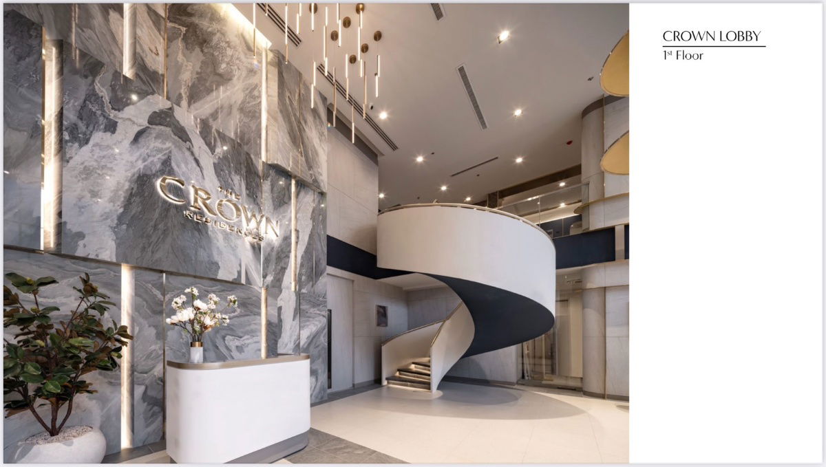 รูป THE CROWN Residences MRT ลุมพินี เพียง 300 ม._ห้องมุม 1 ห้องนอน 28 ตรม.เฟอร์นิเจอร์+เครื่องใช้ไฟฟ้าครบ - รูปที่ 14/15