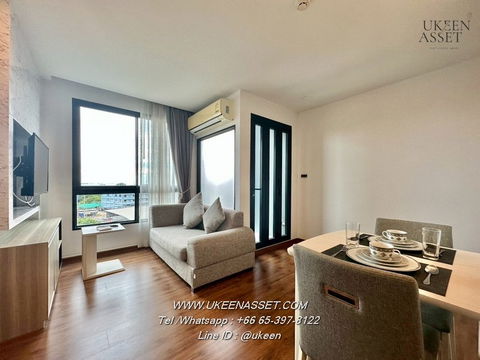 UK01-0311 For rent Stasia Residences Sriracha: 1 bedroom, size 35 sq m.,6th floor , price 8,000 baht/month with mountain view.