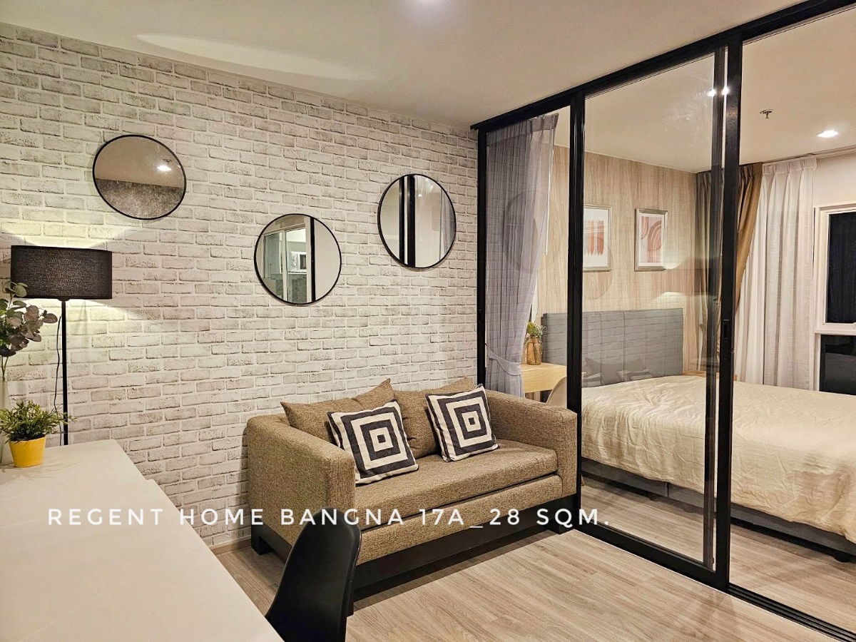 รูป พร้อมเช่า ห้องใหม่ 1 นอน Regent Home บางนา ใกล้ทางด่วนบางนาและ BTS บางนา ส่วนกลางจัดเต็ม - รูปที่ 3/10