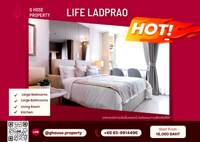 Condos for rent : 🧚‍♀️For Rent 🌞 : Life Ladprao Studio Need more information, please contact via Line ID : @ghouse.property