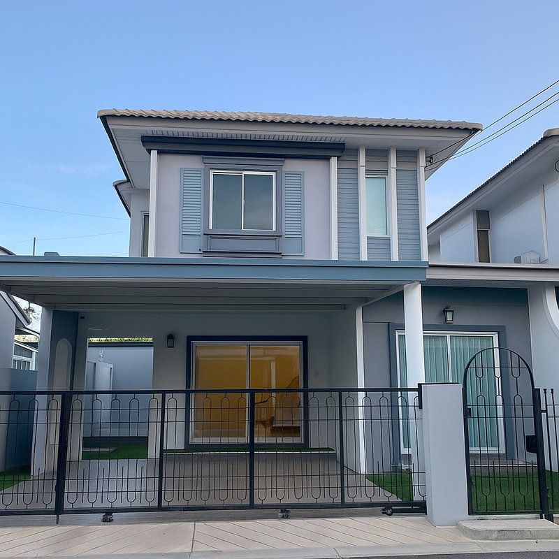 ขายบ้านแฝด : UK07-001 ขายบ้านบางแสน บ้านแฝด 2 ชั้น ในโครงการ Life in the Garden