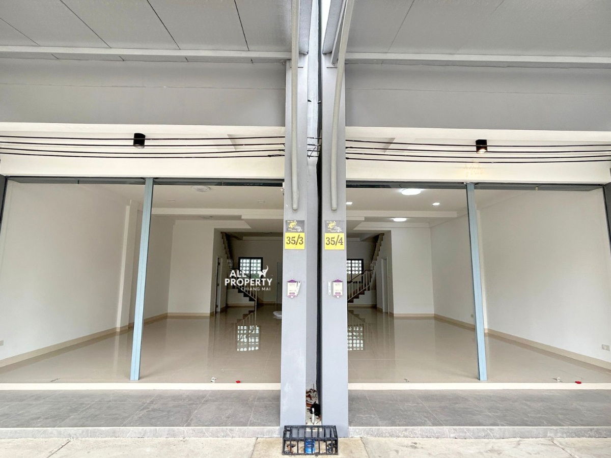 picture New 3-story commercial building for rent near Klong Sai Intersection, Saraphi, 400 meters away. Great location with a wide parking lot in front. - 5/30