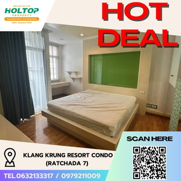 #R5604 🎉 100868 Condo for rent  Klang Krung Resort condo (Ratchada 7)