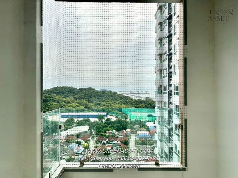 picture UK01- 305 For rent Sea Hill Condo Sriracha : 15th floor, corner room, price 9,000 baht, sea view, on Sukhumvit Road** - 9/10