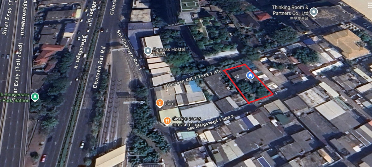 รูป ที่หายาก! ขาย ที่ดิน พร้อมบ้านไม้ ซอยโรงน้ำแข็งเก่า ถนนสาทรใต้ (ซ.เจริญราษฏร์1 แยก 3 ) โฉนด 190 ตรว. . - รูปที่ 2/6