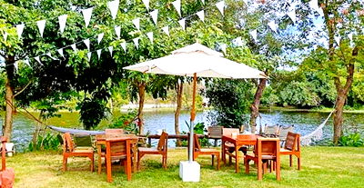Land for rent Phra Nakhon Sri Ayutthaya : BangPahan Ayutthaya Land for rent filled in a restaurant river view homestay tent Rim Taling Cafe
