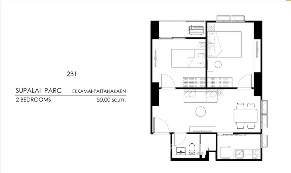 picture 2-BR Condo at Supalai Parc Ekkamai-Pattanakarn near ARL Ramkhamhaeng (ID 2099619) - 6/6