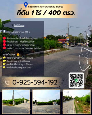 ที่ดิน บางบัวทอง นนทบุรี : ที่ดินถมแล้ว ซอยวัดไผ่เหลือง นนทบุรี