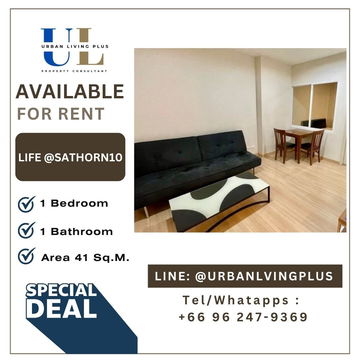 ( U20240621200 ) Tel/Line 096-2479369, ให้เช่า ไลฟ์ แอท สาทร10 , 1 ห้องนอน, 1 ห้องน้ำ, ห้องสวย , พร้อมอยู่, ราคาพิเศษ!!