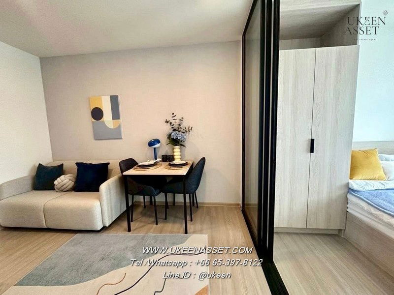 picture UK01-314 For rent (D Condo Vale Sriracha) 8,000 Bath/Month. 1 Bed 25.5 sq m. Building B, 3rd floor | New condo, on Sukhumvit Road - 3/8