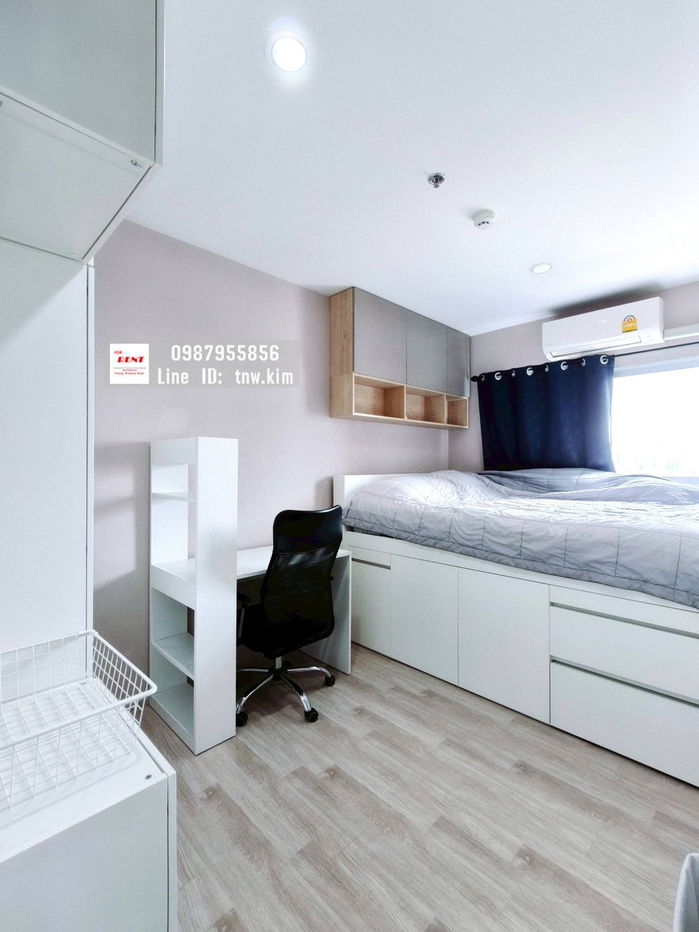 picture (C157) Plum Condo Ramkamhaeng Station for rent, 16th floor, 26 sq m, beautiful room, swimming pool view, near the Airport Link. - 3/11