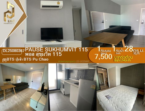 DL25080367 ให้เช่า พอส สุขุมวิท 115 (Pause Sukhumvit 115) ทำเลดี ใกล้รถไฟฟ้า BTSปู่เจ้า ราคาดีมาก💥