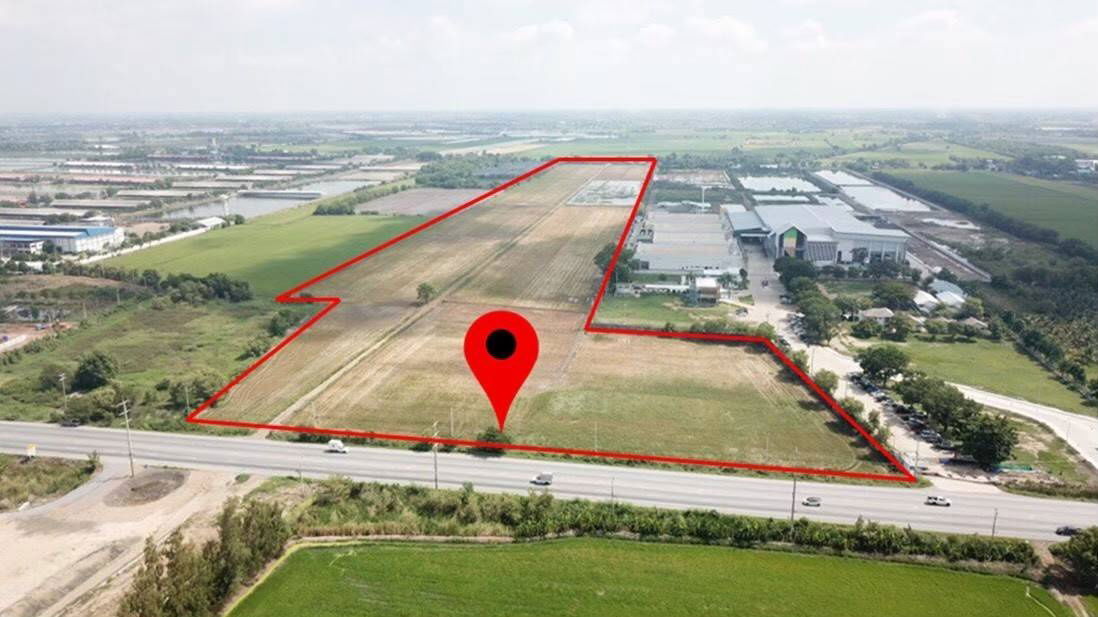 รูป ที่ดินติดถนน 346 บางเลน กำแพงแสน เหมาะทำจัดสรร หรือ โรงงาน - รูปที่ 2/5