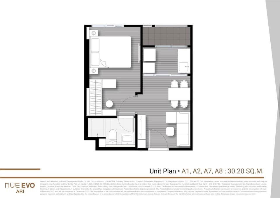 รูป ขายดาวน์ NOBLE nue evo ari 1-Bedroom ทิศเหนือ วิวโล่ง ไม่บล็อค ชั้นสวนส่วนกลาง ไม่มีห้องฝั่งตรงข้าม **rare item** ได้มาตอนรอบ VVIP - รูปที่ 2/6