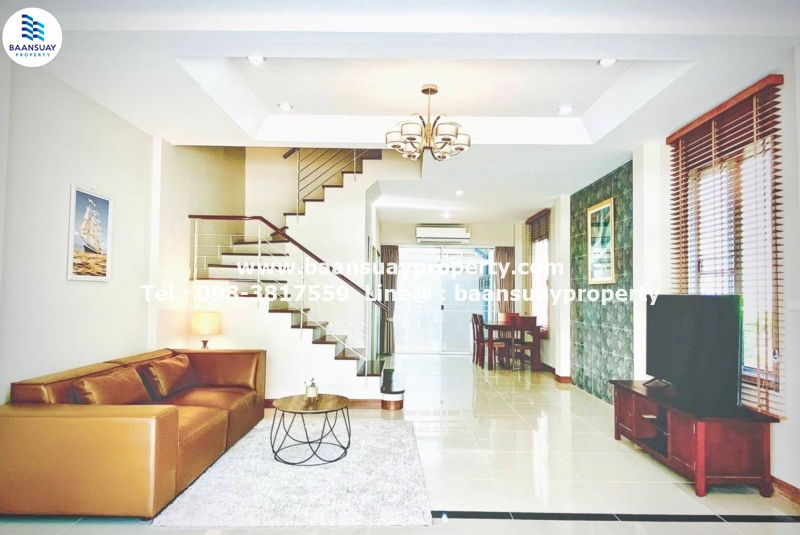 รูป ให้เช่า ทาวน์โฮม 3 ชั้น พร้อมเฟอร์ ถนนศรีนครินทร์ ใกล้ Paradise  - รูปที่ 2/11