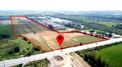 ที่ดิน นครปฐม : ที่ดินติดถนน 346 บางเลน กำแพงแสน เหมาะทำจัดสรร หรือ โรงงาน