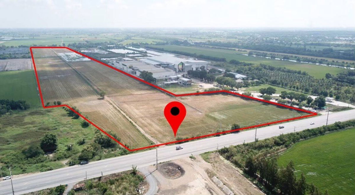 รูป ที่ดินติดถนน 346 บางเลน กำแพงแสน เหมาะทำจัดสรร หรือ โรงงาน - รูปที่ 1/5