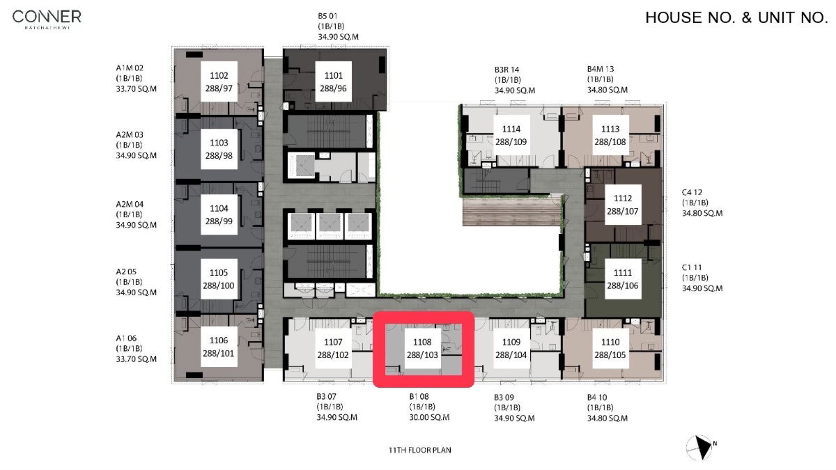 picture 🔐#OL2308_067 🔐🗓️𝐅𝐨𝐫 𝐑𝐞𝐧𝐭 (44 𝐬𝐪𝐦. Duplex 1 bed,1𝐛𝐚𝐭𝐡 )𝐂𝐎𝐍𝐍𝐄𝐑 𝐑𝐚𝐭𝐜𝐡𝐚𝐭𝐡𝐞𝐰𝐢 - 7/8