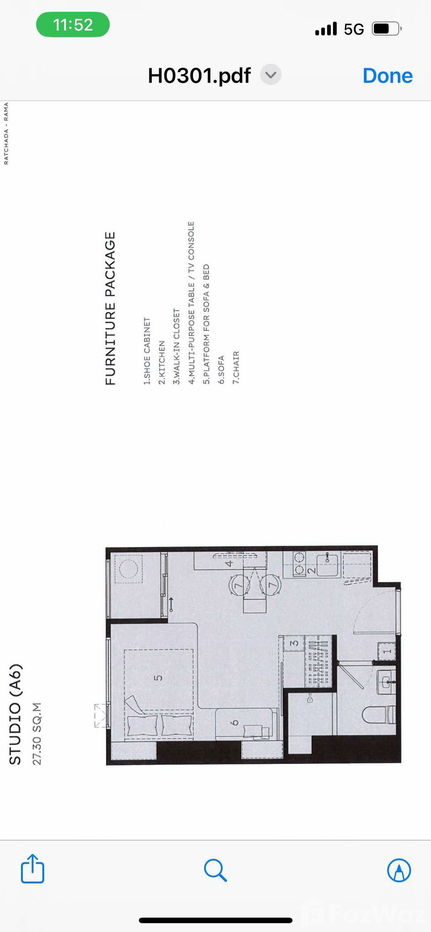 picture COBE รัชดา - พระราม 9 ตึก H ชั้น 3 Type Studio 27.30 Sq.m - 15/16
