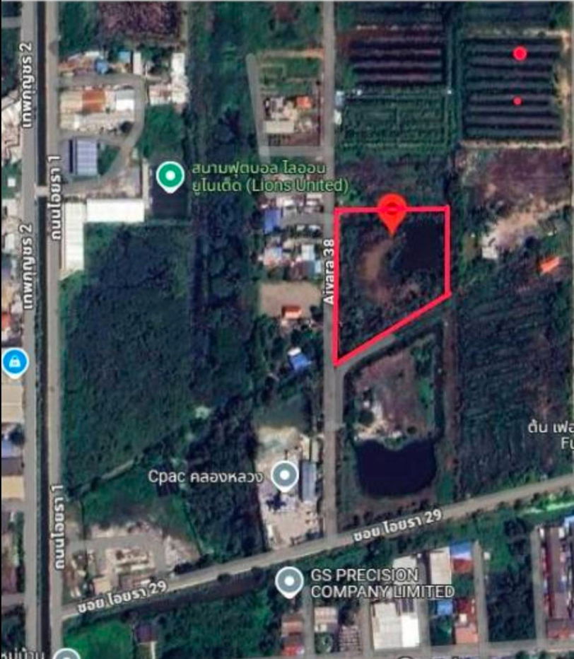 รูป ที่ดินทำเลดี ติดถนนคอนกรีต ใกล้ สนง.ที่ดินคลองหลวง  เพียง 1 กม. ขนาด 5ไร่ 2งาน 86วา2 - รูปที่ 6/6