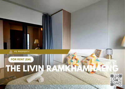 คอนโดให้เช่า : ให้เช่า 📍 The Livin Ramkhamhaeng 📍 เฟอร์นิเจอร์ และ เครื่องใช้ไฟฟ้าครบ ใกล้ MRT ลำสาลี