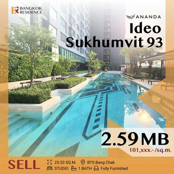 💚 Ideo Sukhumvit 93 💚 Fully Furnished Prime Location, BTS Bang Chak