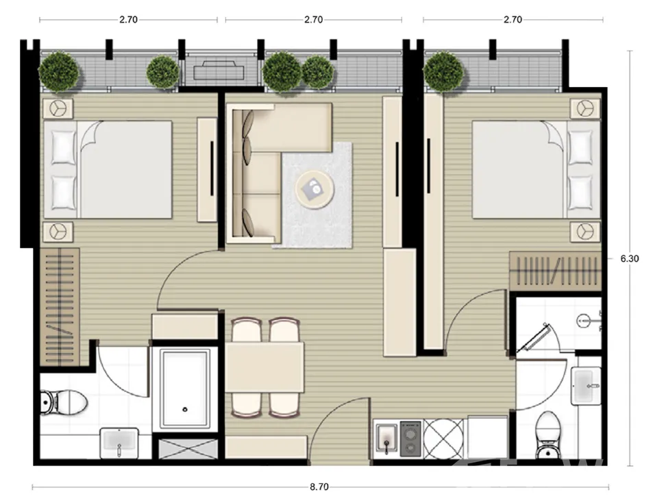 picture Noble BE33 Condo For Sale Highfloor View 2Bedroom 52m - 14/15