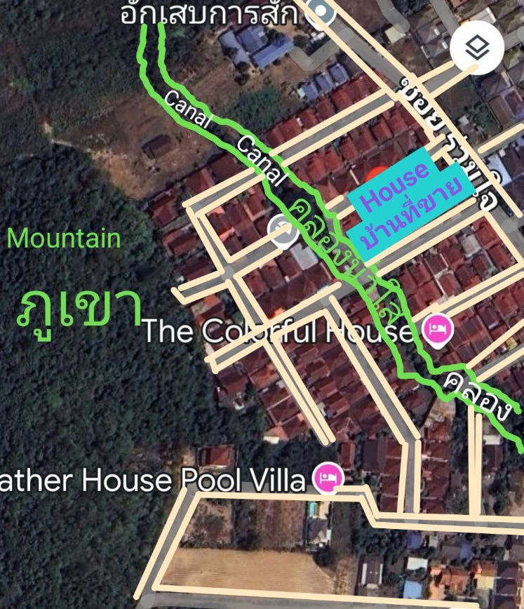 picture Relax in Nature! Quiet and Peaceful! Near a Stream!  Single House for Sale in Rammuch Village 5, Ruamjai Road, Phlu Ta Luang, Sattahip, Chonburi  . - 15/15