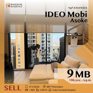 💎 Stylish Unit in Prime Asoke,Fully Furnished Ideo mobi asoke near MRT Sukhumvit