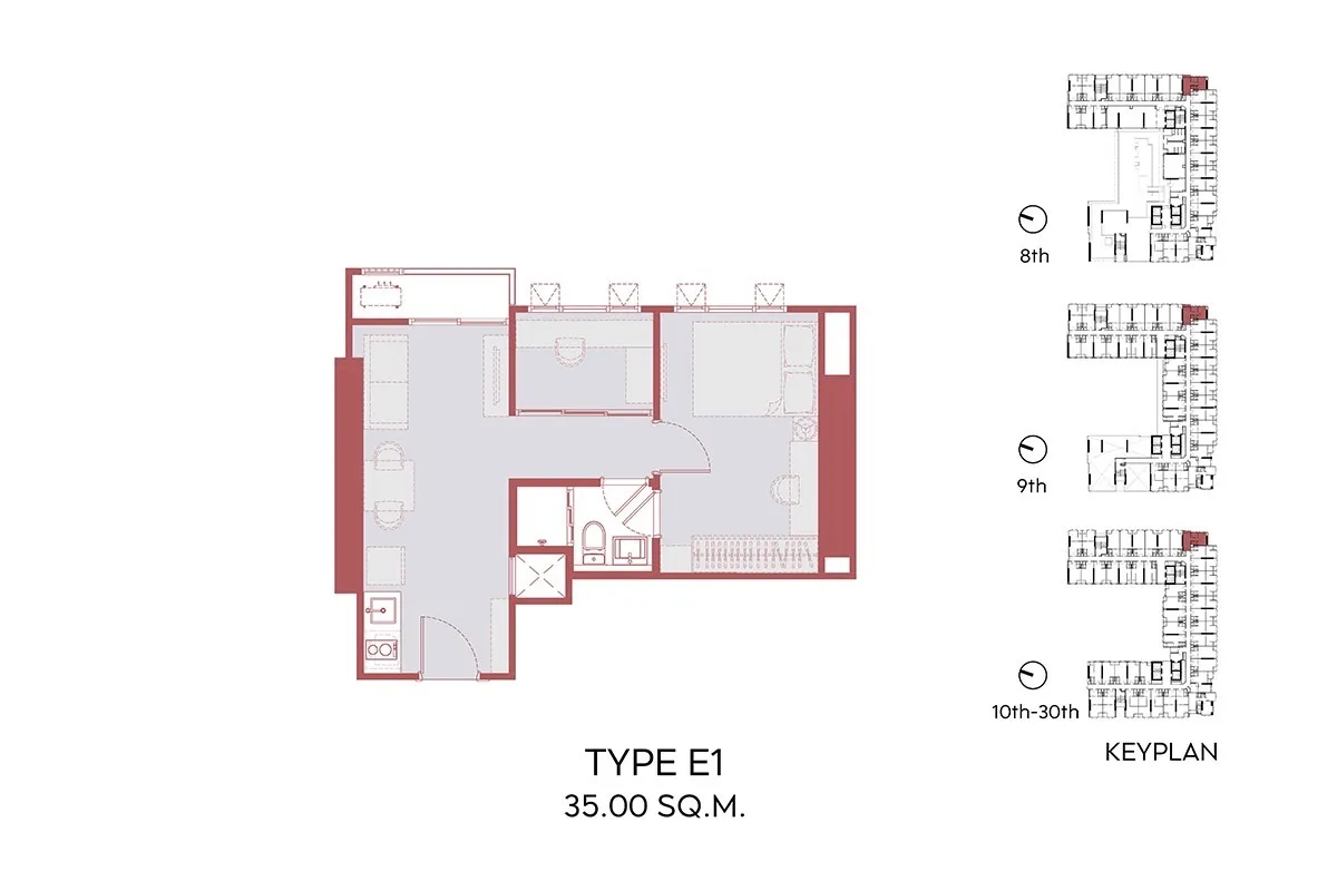 picture RARE Type 35sqm Aspire Sukhumvit Rama 4 - 2/5