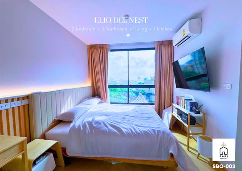 2 bedrooms, 2 bathrooms, pool views, near BTS Udomsuk Elio Del Nest