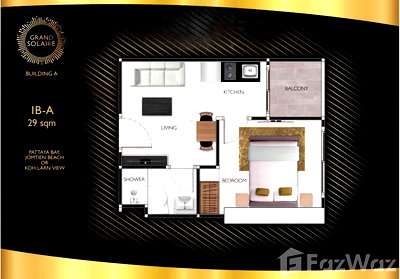 ขายคอนโด : ขาย คอนโด 1 ห้องนอน ในโครงการ แกรนด์ โซแลร์ พัทยา 2008029