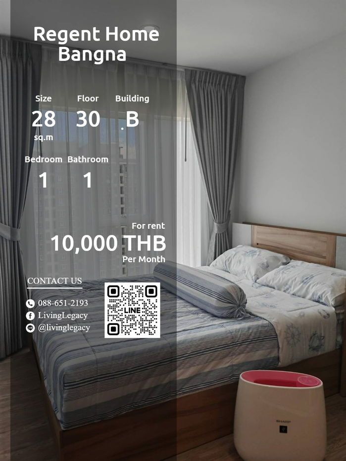 picture T0VKOV Condo For Rent Regent Home Bangna 28 Sq.M. Fl @livinglegacy - 1/11