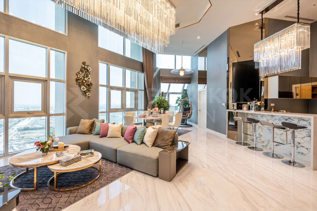 picture 𝐋𝐮𝐱𝐮𝐫𝐲 𝐔𝐧𝐢𝐭 ✨ Belle Grand Rama 9, Stunning Penthouse 💖  𝟏𝟖𝟎𝐊 /month, Near MRT Rama9 - 3/18