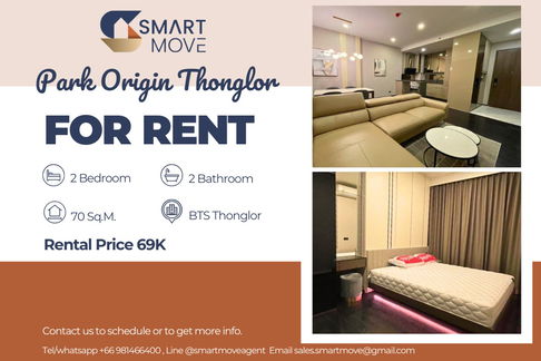 🔥 สำหรับเช่า !!🔥 Code C20240200443..........Park Origin Thonglor, 2 ห้องนอน, 2 ห้องน้ำ, ชั้นสูง 42++, แต่งครบ, พร้อมเข้าอยู่📣📣