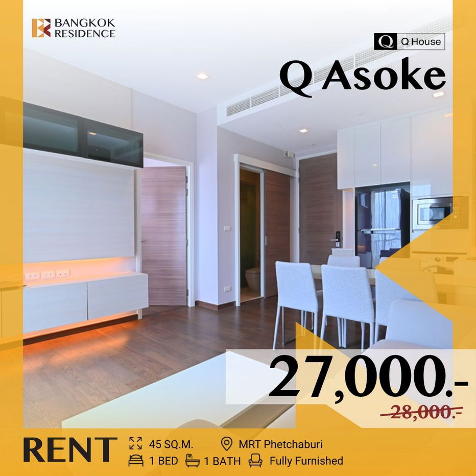picture Q Asoke 💖 Stunning, Move-In Ready Home! ✨ MRT Phetchaburi - 1/13
