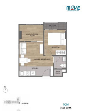 รูป 🔥 ซื้อตรงโครงการ! คอนโด เดอะ มูฟ สุขุมวิท 107 1 Bed Plus พร้อมห้องอเนกประสงค์ 36.75 ตรม. เลี้ยงสัตว์ได้ 🔥 เริ่มเพียง 3.19 ล้าน!  - รูปที่ 13/13