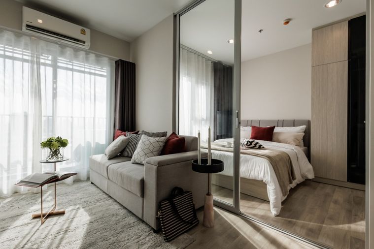✨Condo for Rent, Ready to Move in at Niche Mono Ramkhamhaeng Fully furnished, brand-new unit, great location, right next to MRT Hua Mak station.
