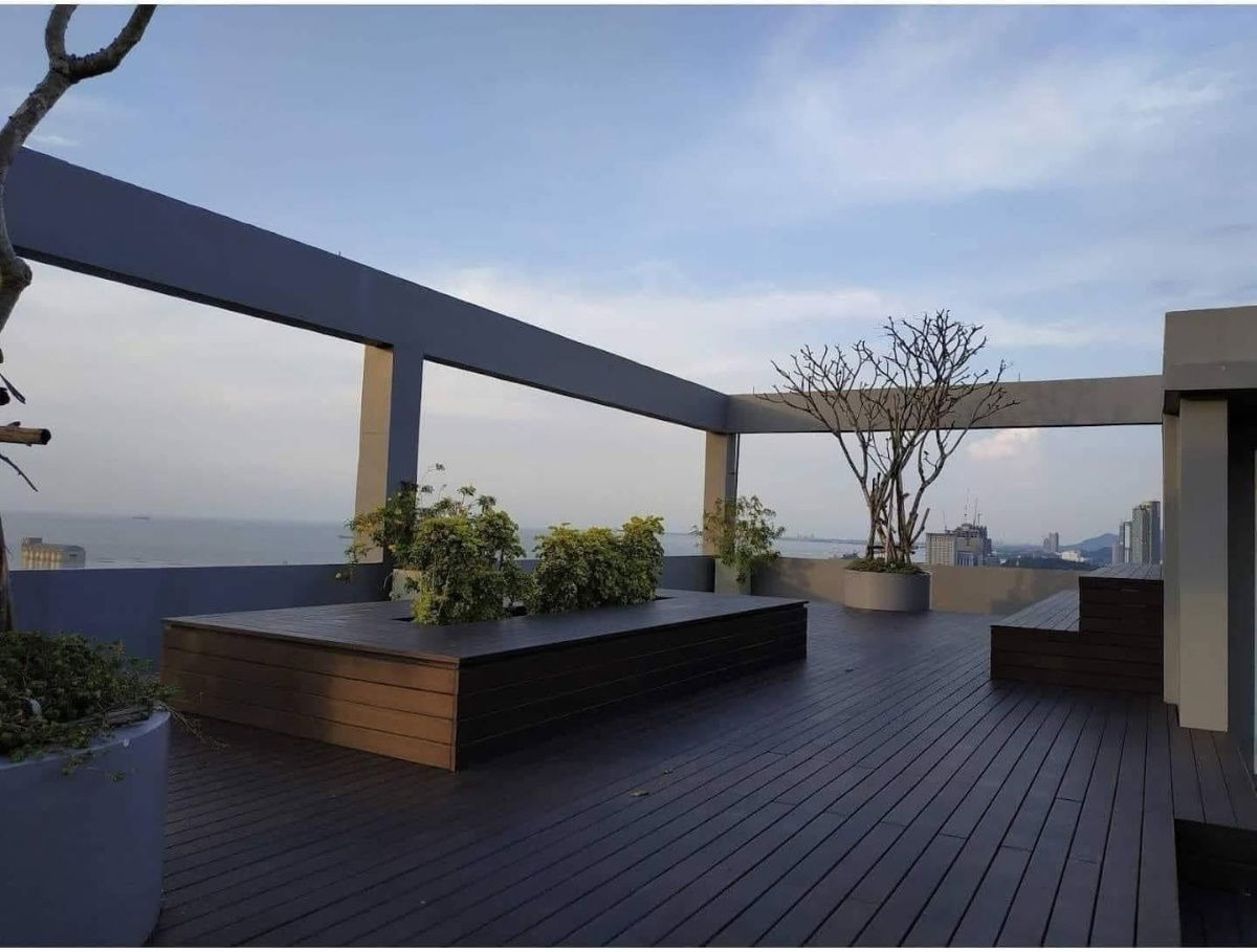 picture UK01-350 Sea Hill Condo for rent, Sriracha, 6th floor, corner room, rent only 8,000 baht/month, mountain and sea view - 15/16