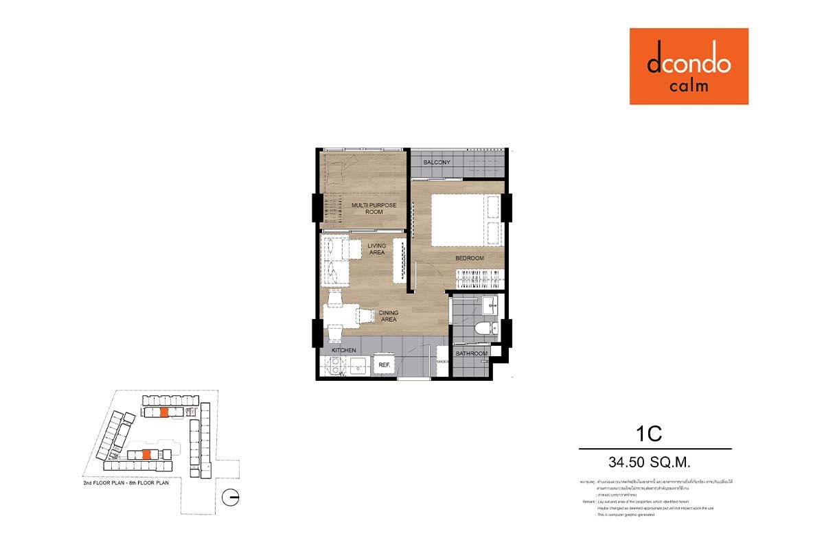 picture Hot Deal ! D Condo Ram40 1 Bed room Plus 34.50 sq.m.  - 8/8