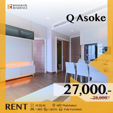 Q Asoke 💖 Stunning, Move-In Ready Home! ✨ MRT Phetchaburi
