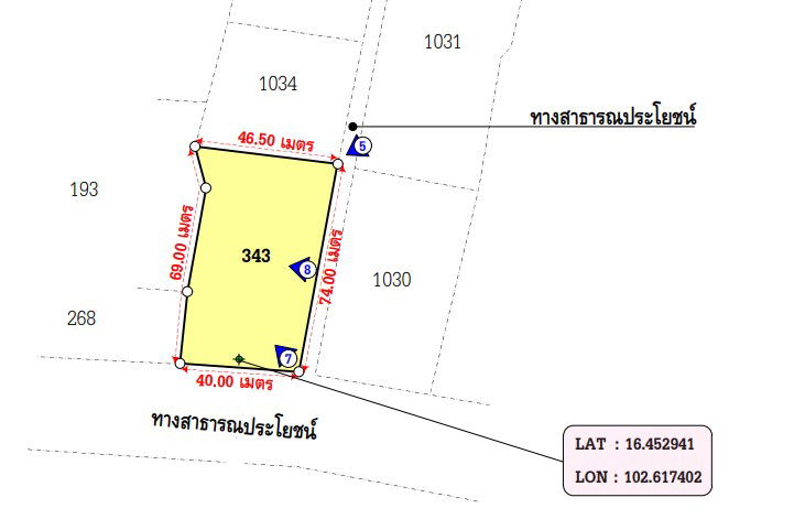 รูป ที่ดินเปล่า เนื้อที่ทั้งหมด 3088.8 ตารางเมตร - ตำบลบ้านฝาง อำเภอบ้านฝาง ขอนแก่น ราคา 850,000 บาท - รูปที่ 3/4