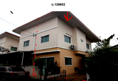 Twin houses for sale Eastern Seaboard Industrial Estate : บ้านแฝด 106 square meter Chonburi Si Racha Bo Win for 1480000 THB