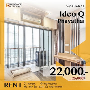 Ideo Q Phayathai 💥 Fully Furnished with Appliances, Ready to Rent! Near BTS Phaya Thai